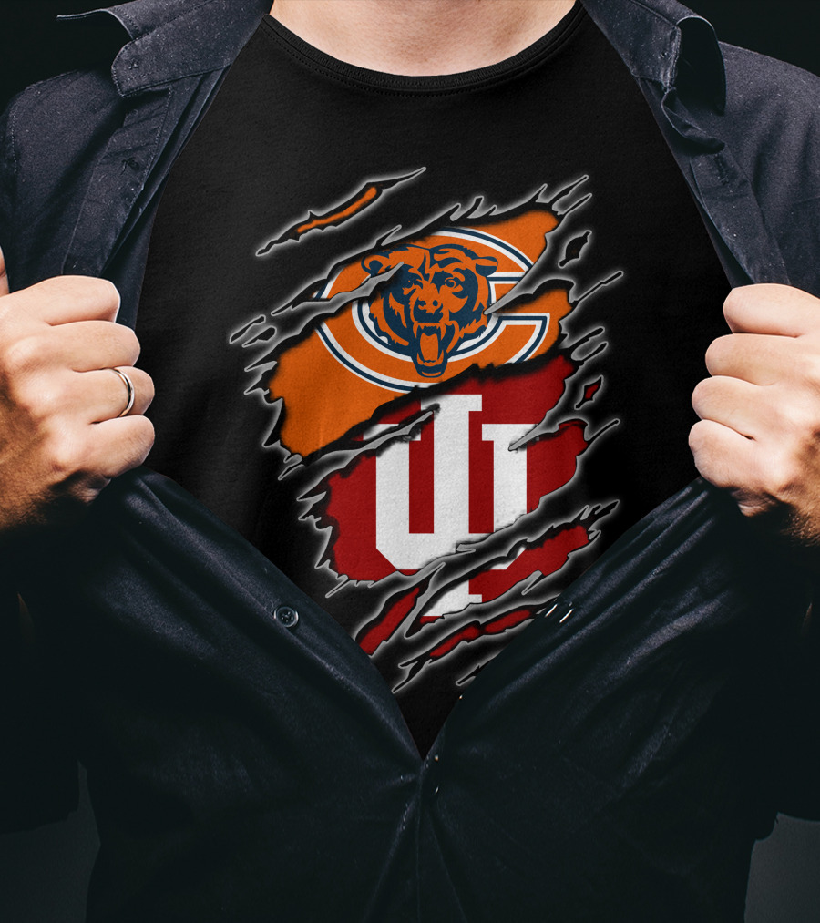 Chicago Bears Indiana Hoosiers Crossover T-Shirt