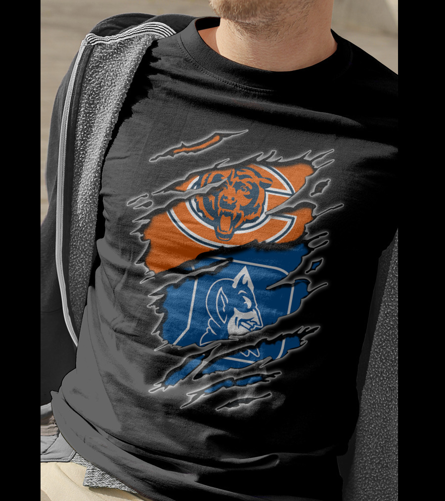 Chicago Bears And Duke Blue Devils Logos Combined T-Shirt