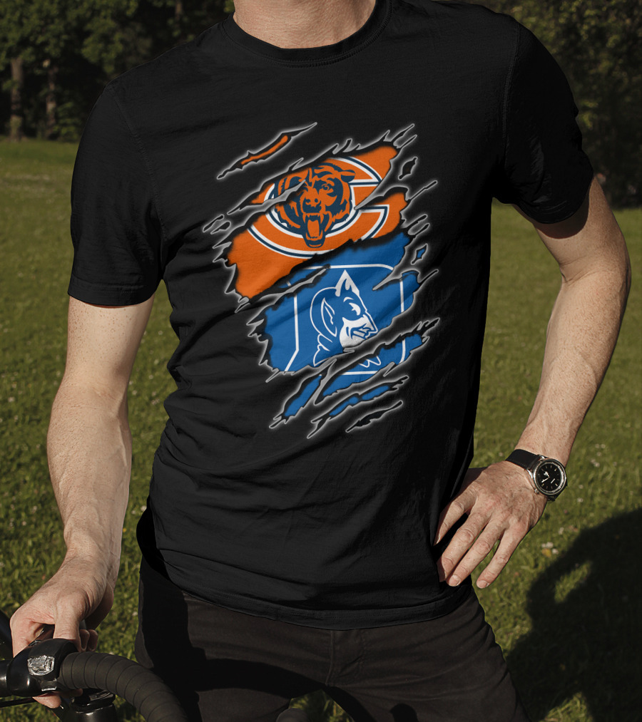Chicago Bears And Duke Blue Devils Logos Combined T-Shirt