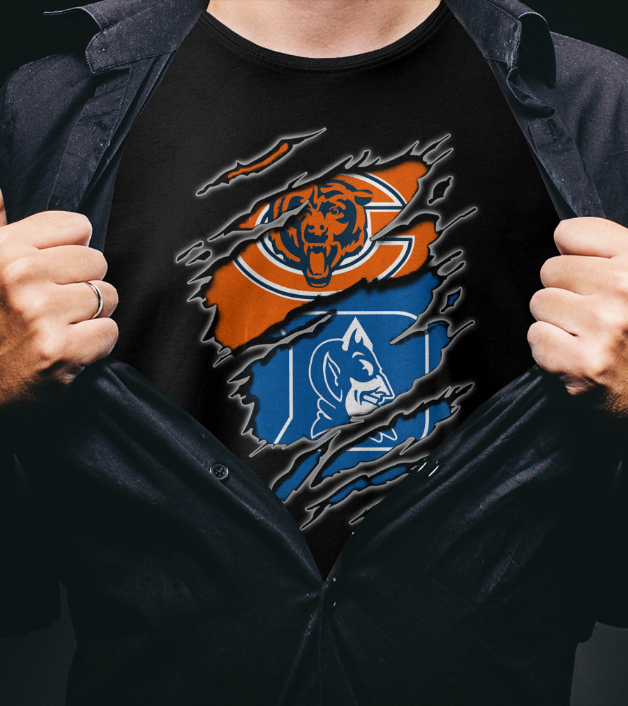 Chicago Bears And Duke Blue Devils Logos Combined T-Shirt