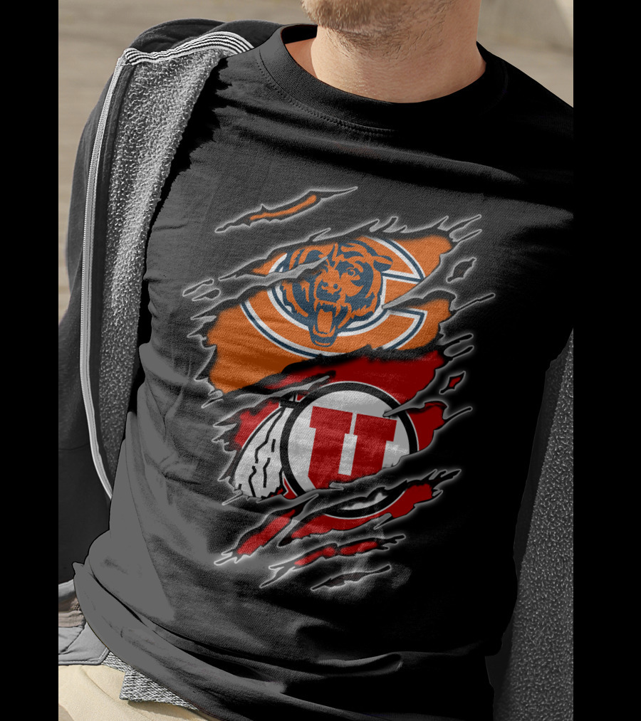 Chicago Bears Utah Utes Claw Marks T-Shirt