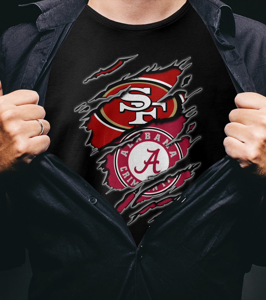 49ers Alabama Crimson Tide Crossover Fan T-Shirt