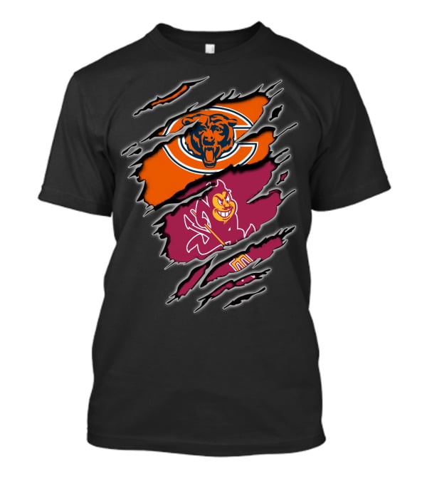 Chicago Bears Arizona State Sun Devils Logo Mashup T-Shirt
