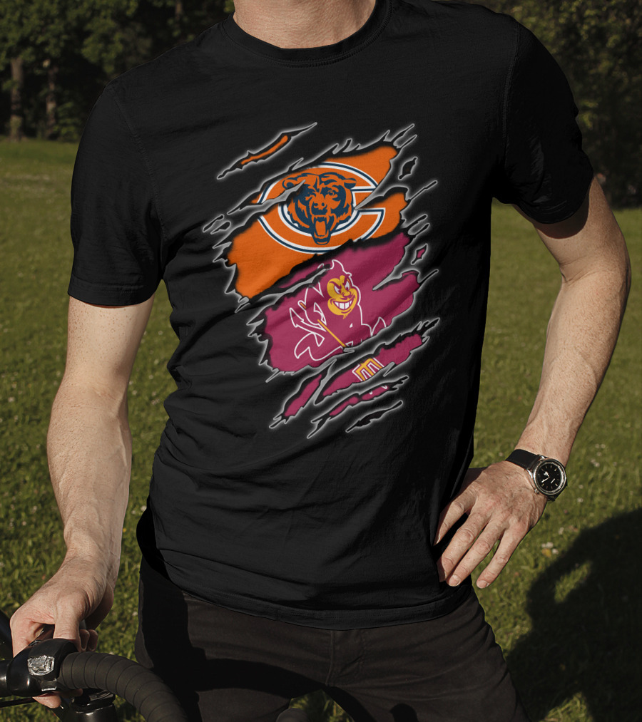 Chicago Bears Arizona State Sun Devils Logo Mashup T-Shirt