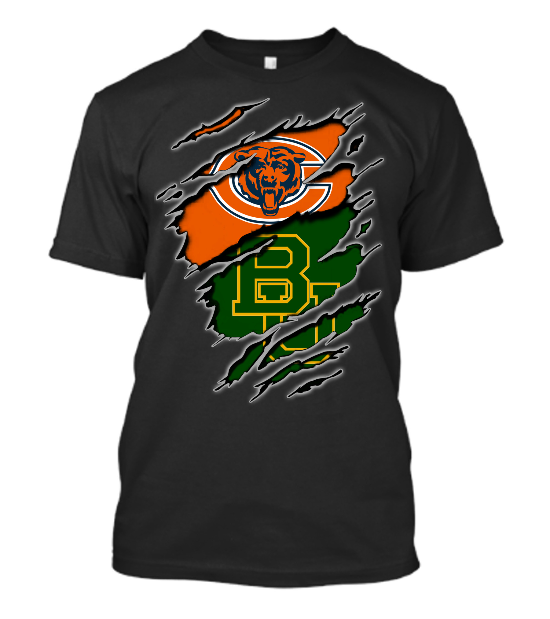 Chicago Bears Baylor University Bears Logo Combination T-Shirt