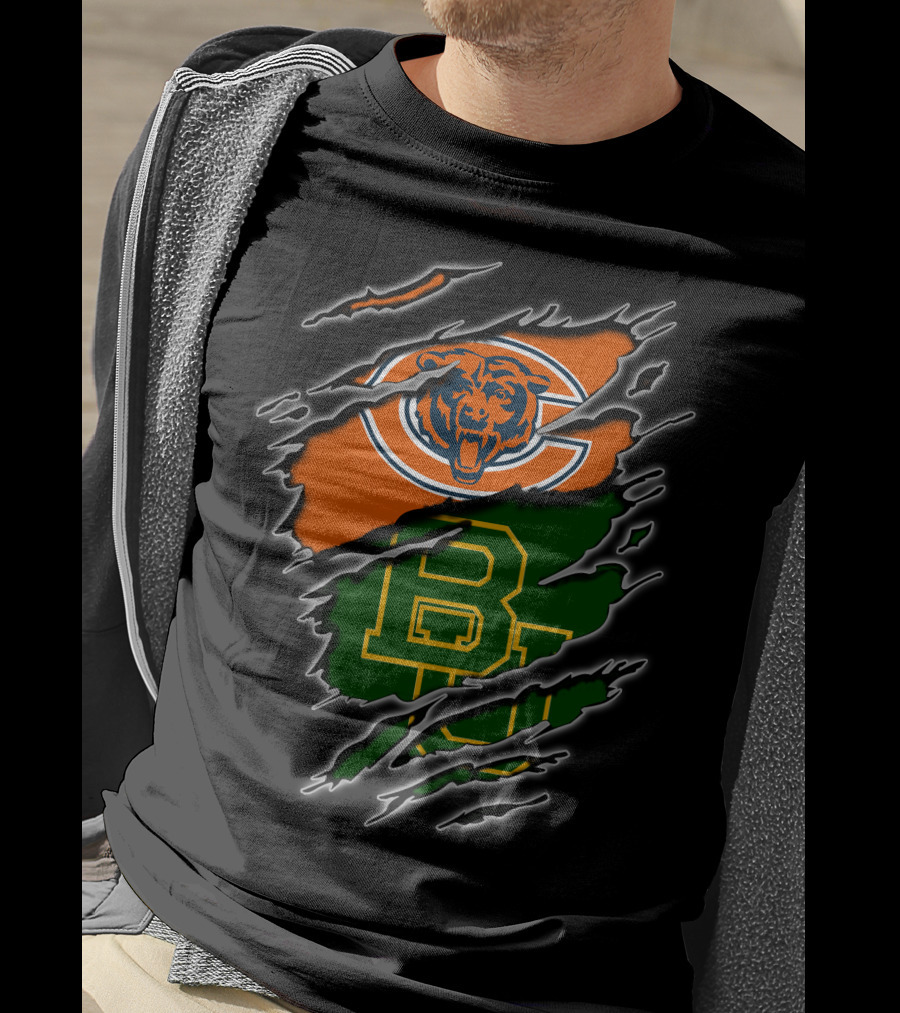 Chicago Bears Baylor University Bears Logo Combination T-Shirt