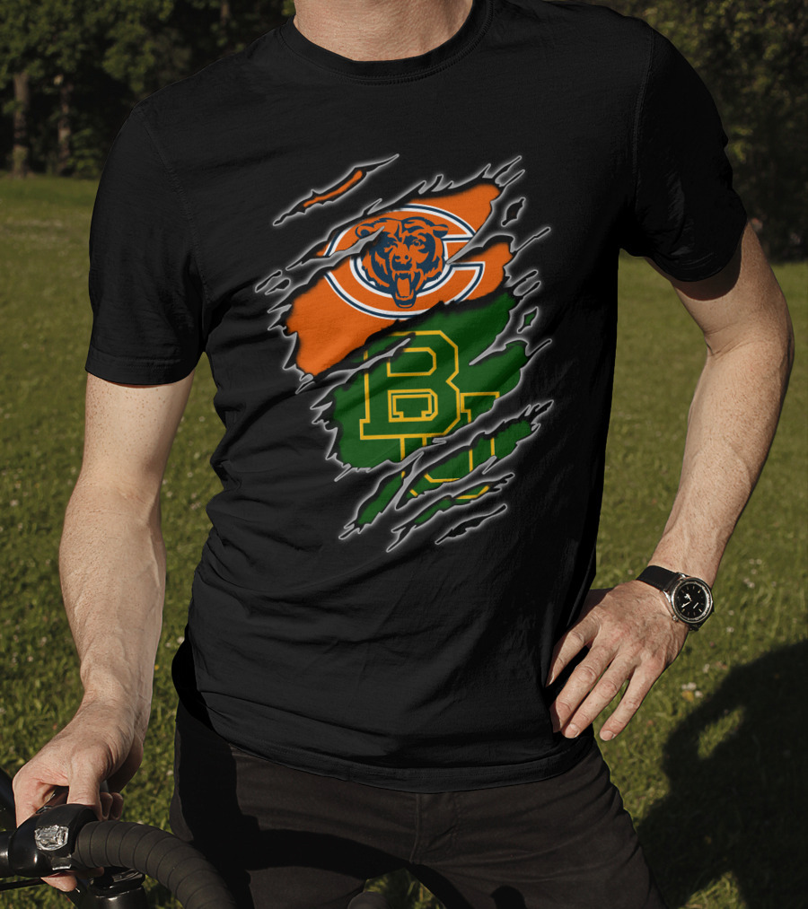 Chicago Bears Baylor University Bears Logo Combination T-Shirt