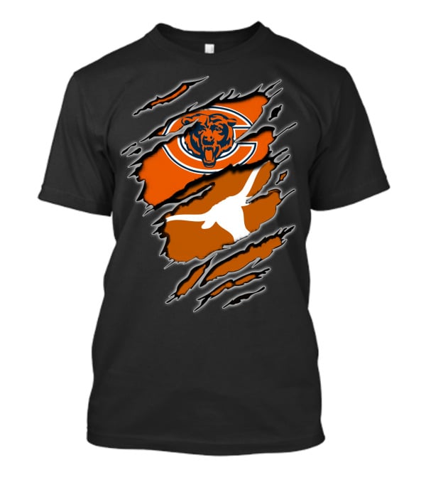 Bears Longhorns Logo Crossover Claw Tear T-Shirt