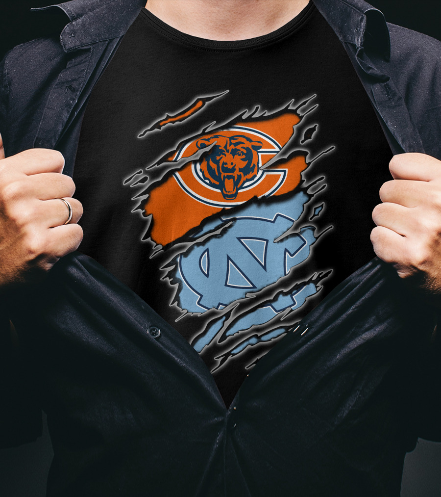 Chicago Bears UNC Tar Heels Combination T-Shirt