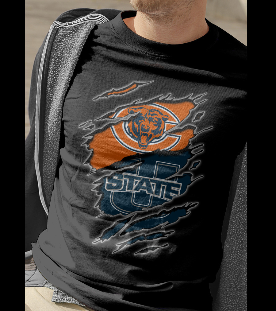 Chicago Bears Utah State Aggies Collaboration T-Shirt