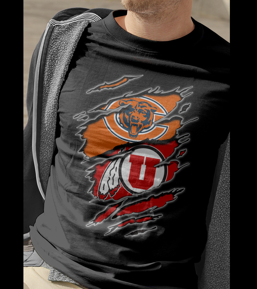 Chicago Bears Utah Utes Collaborative T-Shirt