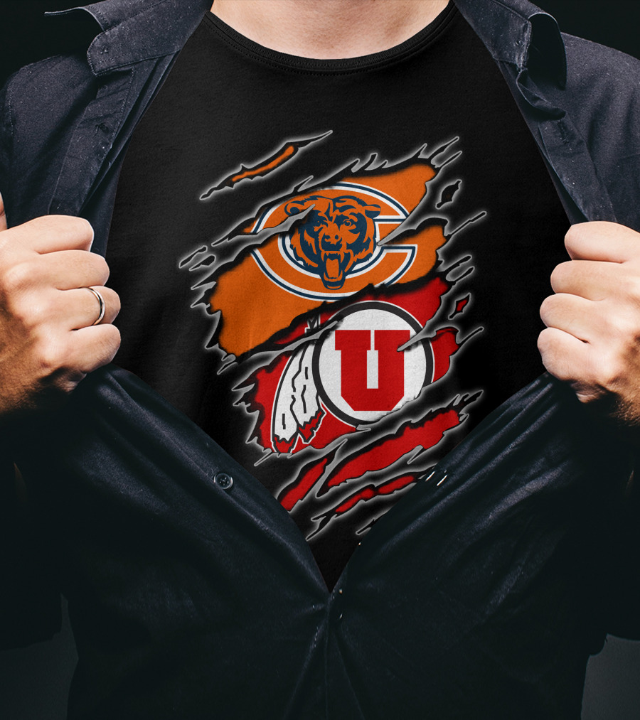 Chicago Bears Utah Utes Collaborative T-Shirt