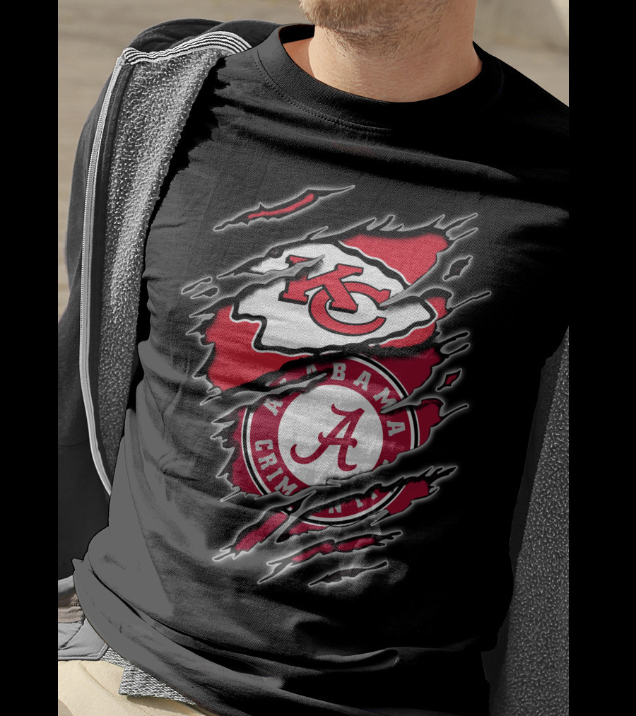 Chiefs Alabama Crimson Tide Logos T-Shirt