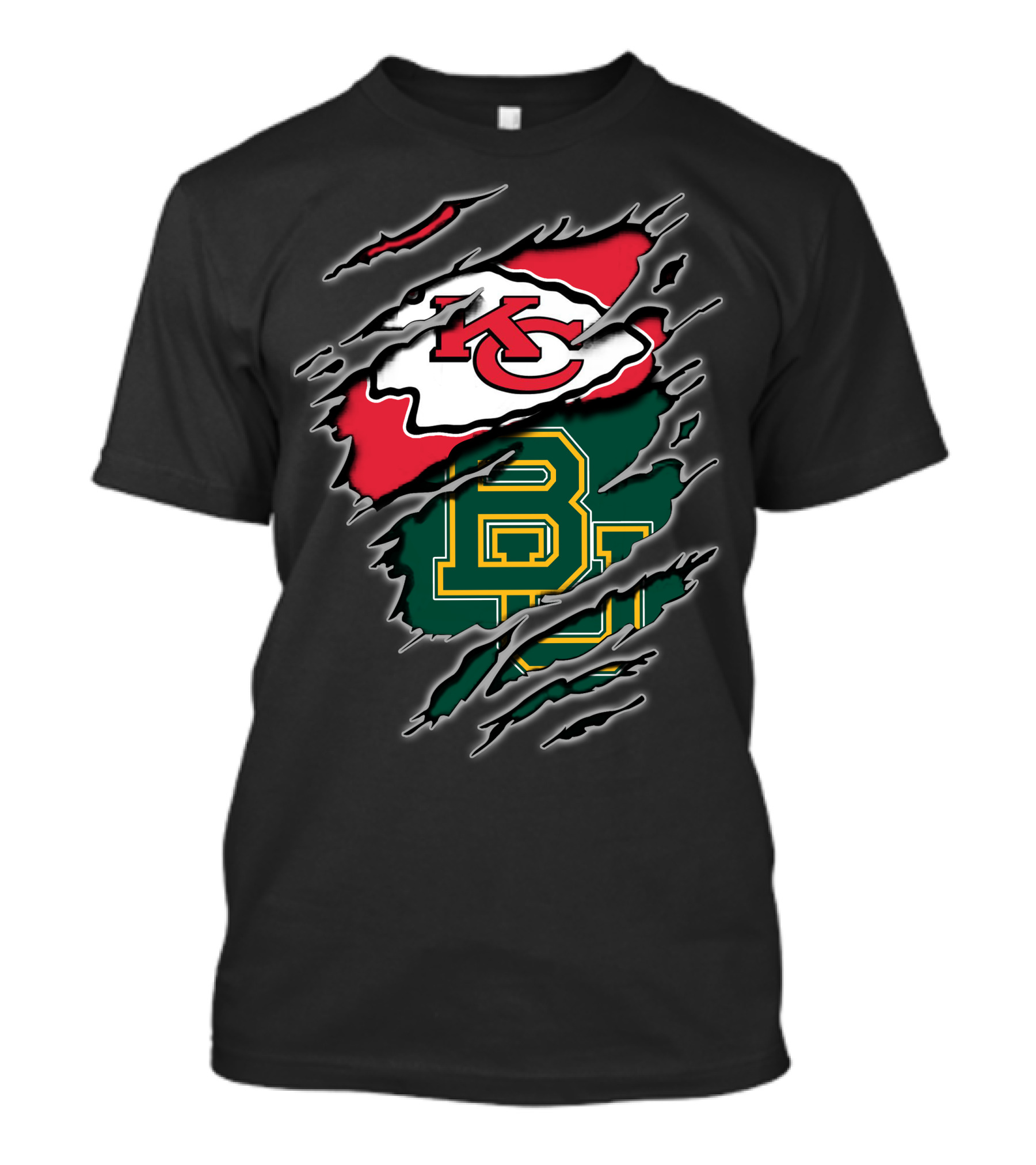 Kansas City Chiefs Baylor Bears Claw Marks Logo Fusion T-Shirt