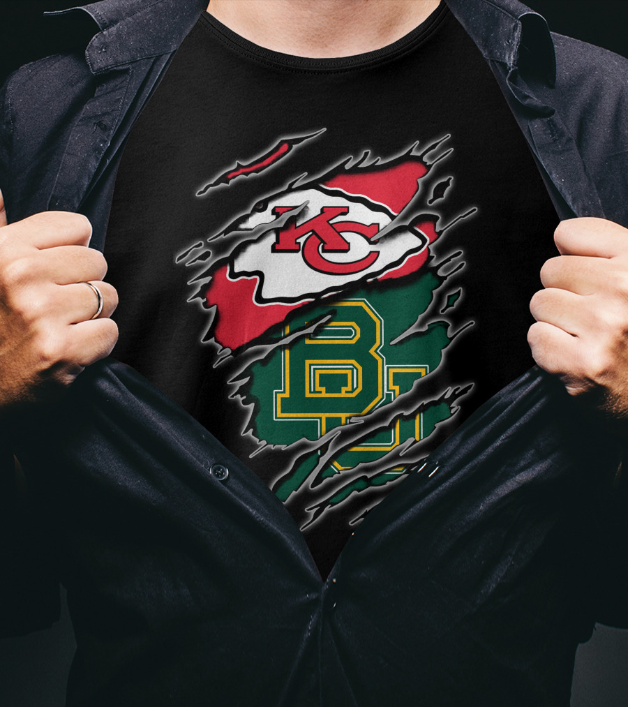 Kansas City Chiefs Baylor Bears Claw Marks Logo Fusion T-Shirt