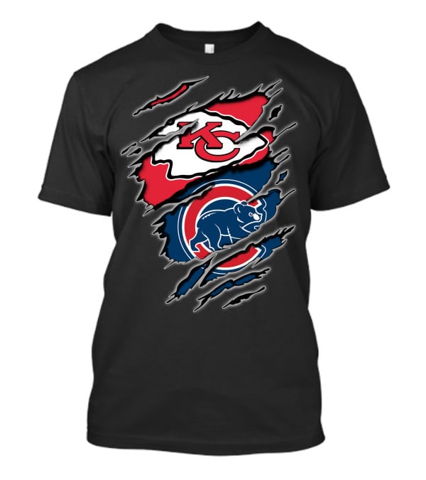 Kansas City Chiefs Chicago Cubs Claw Rip T-Shirt