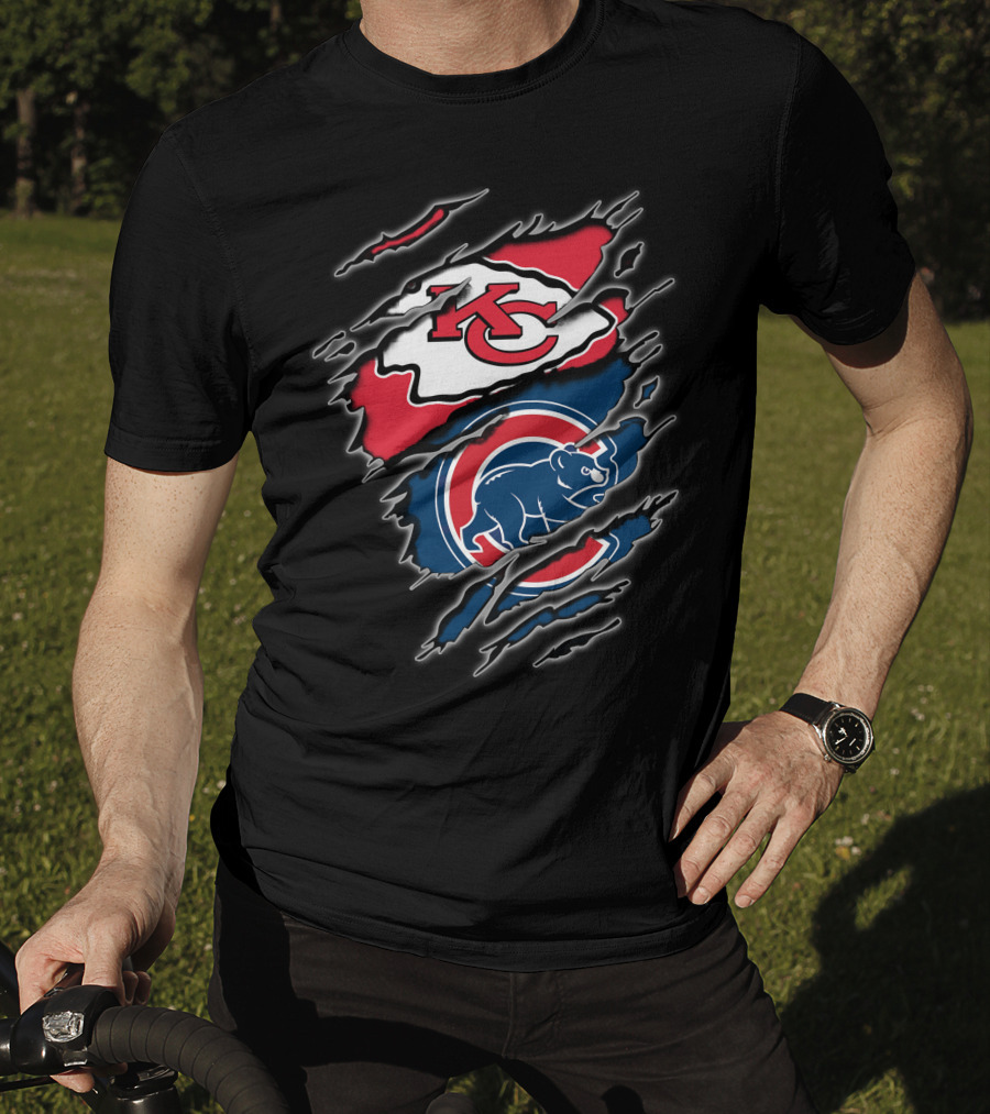 Kansas City Chiefs Chicago Cubs Claw Rip T-Shirt
