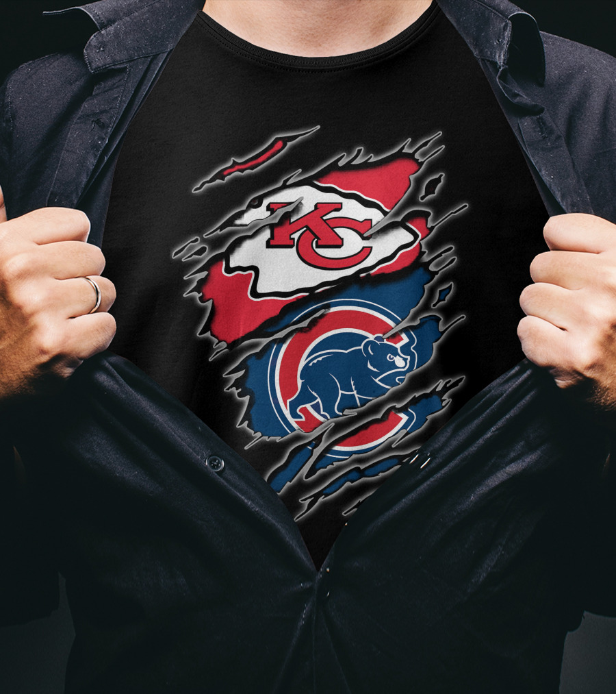 Kansas City Chiefs Chicago Cubs Claw Rip T-Shirt