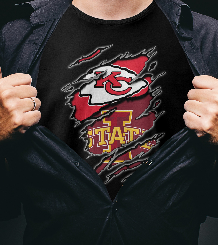 Kansas City Chiefs Iowa State Cyclones Ripped Claw T-Shirt