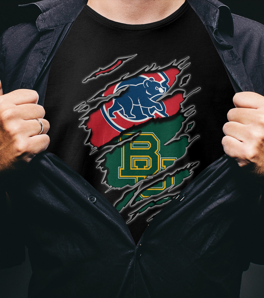 Cubs Bears Meets Baylor Football Creative Crossover T-Shirt