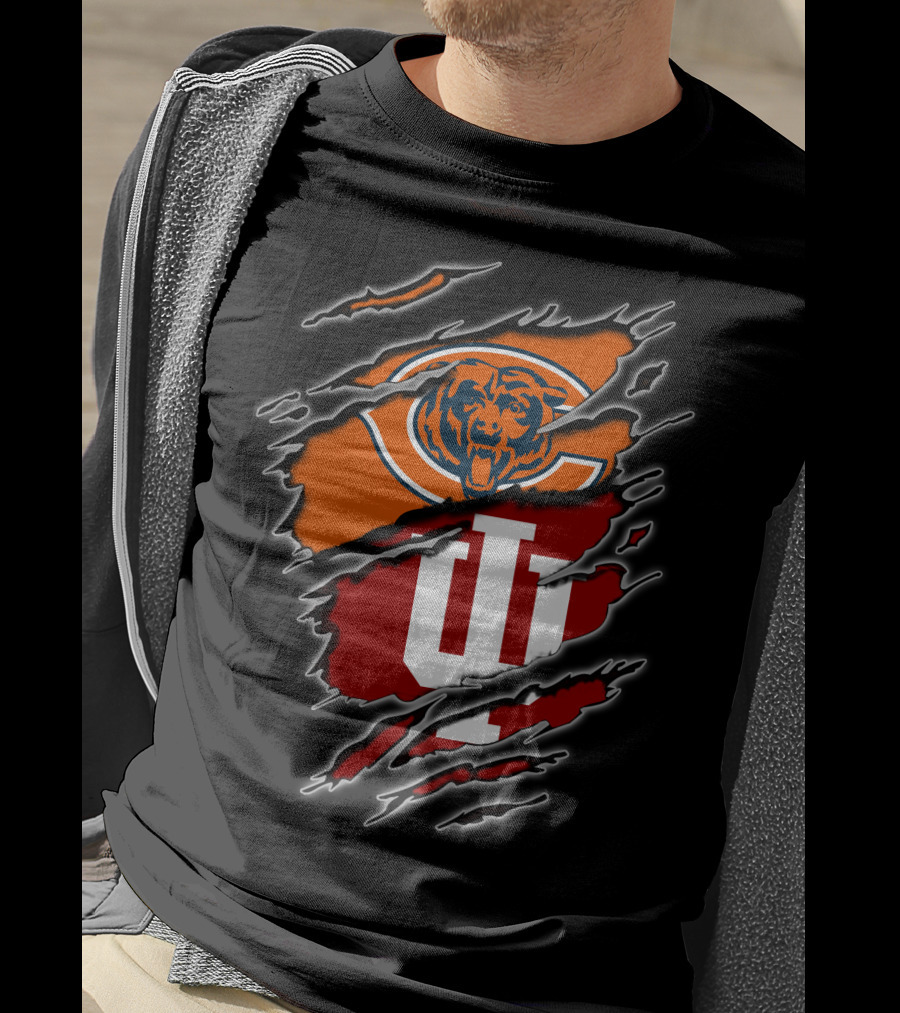 Chicago Bears Indiana Hoosiers Football Fan Dual T-Shirt