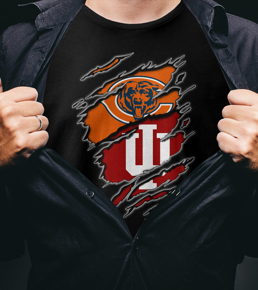 Chicago Bears Indiana Hoosiers Football Fan Dual T-Shirt
