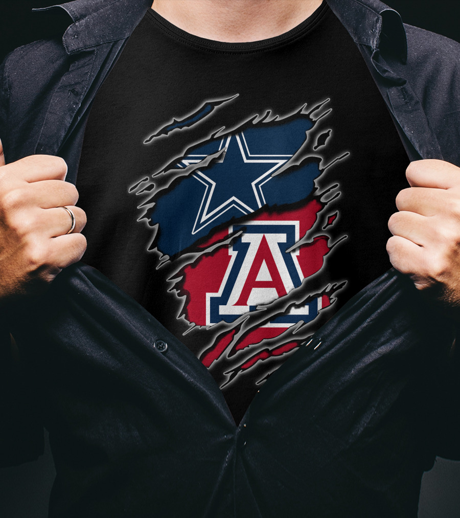 Dallas Cowboys Arizona Wildcats Logo Mashup T-Shirt