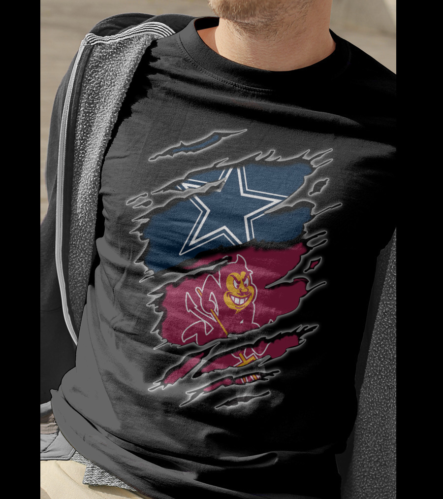 Dallas Cowboys Arizona State Sun Devils Football Fusion T-Shirt