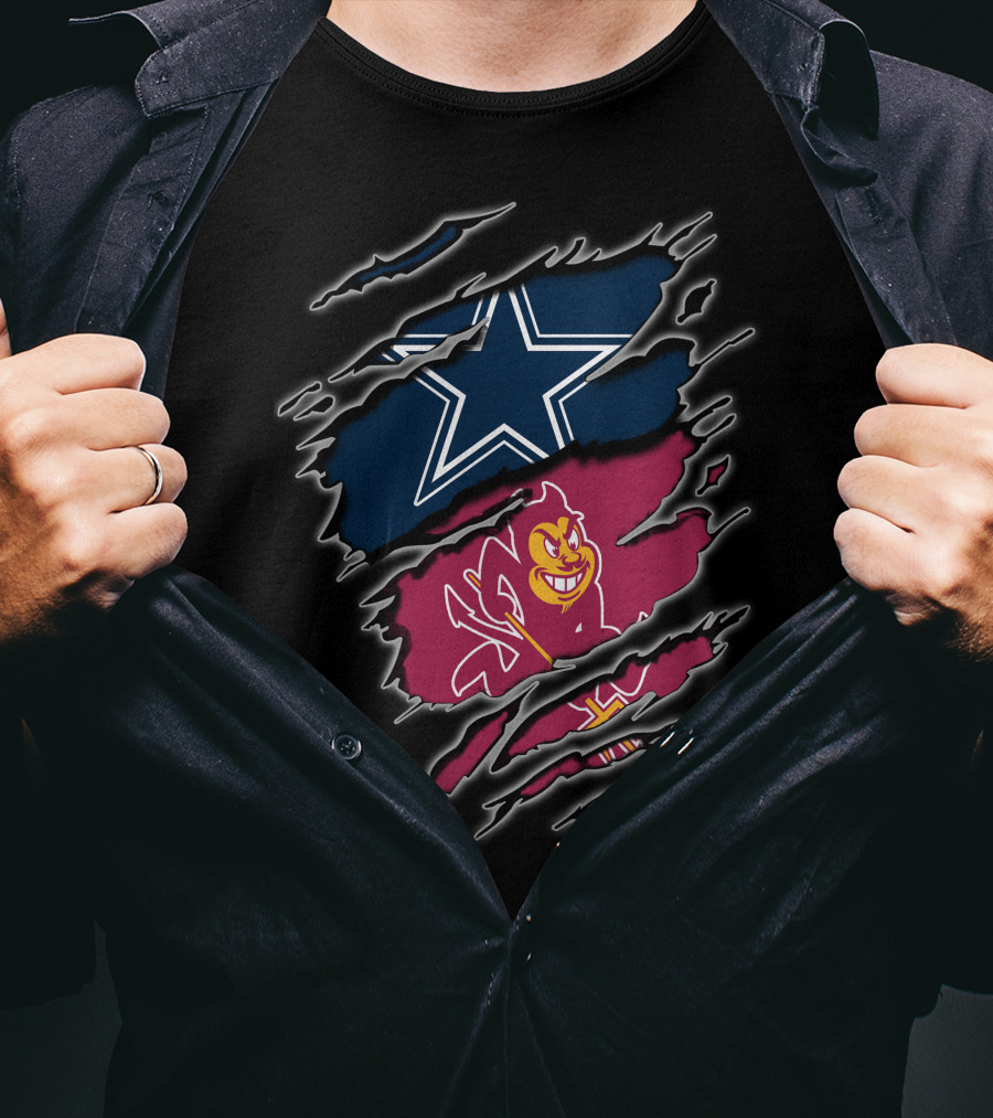 Dallas Cowboys Arizona State Sun Devils Football Fusion T-Shirt