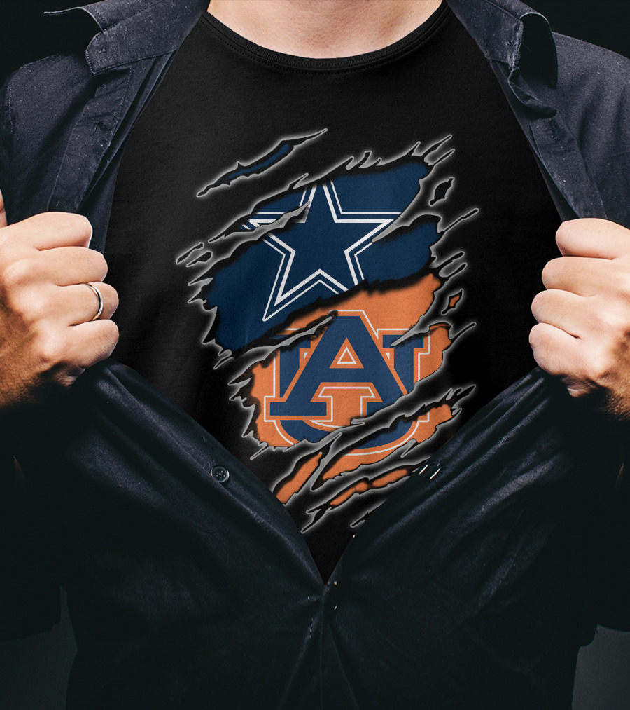 Dallas Cowboys Auburn Tigers Ripped T-Shirt