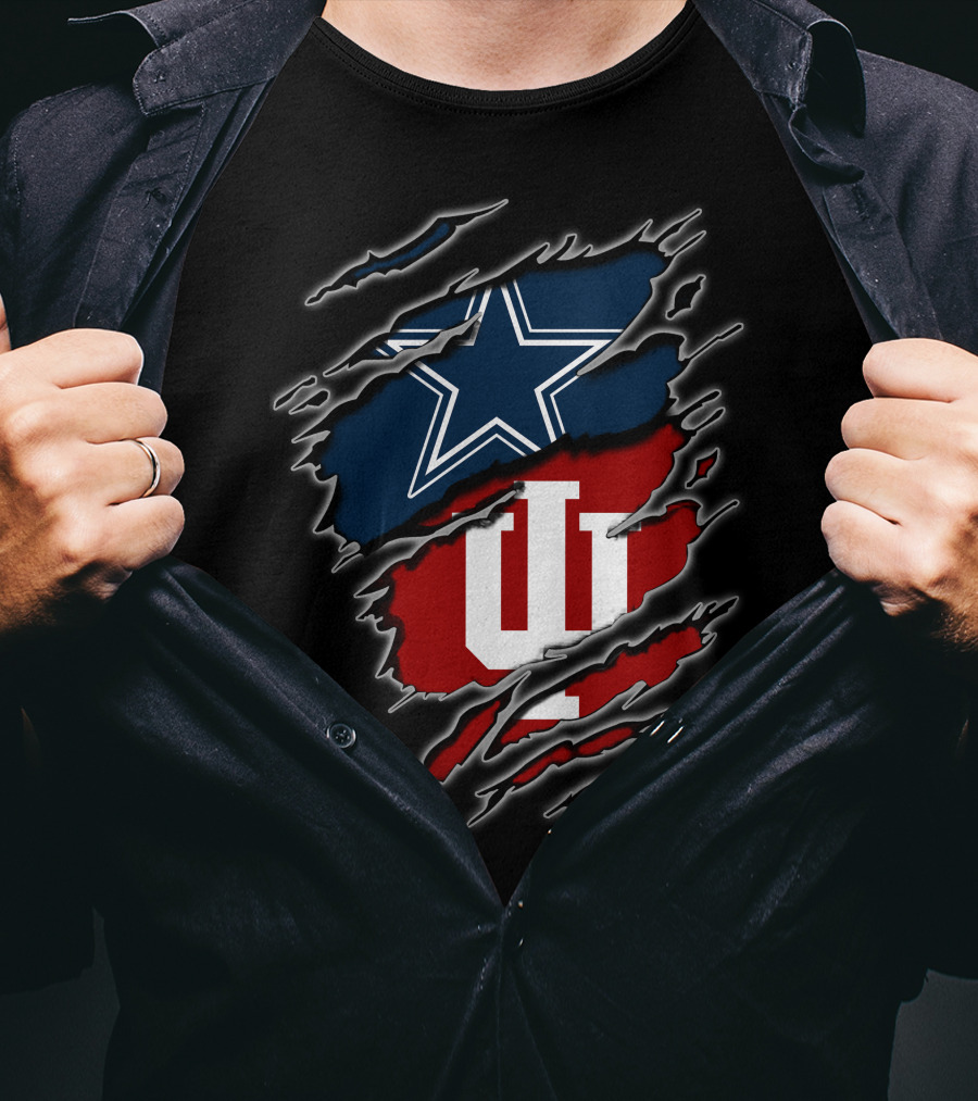Dallas Cowboys Indiana Hoosiers Claw Rip T-Shirt