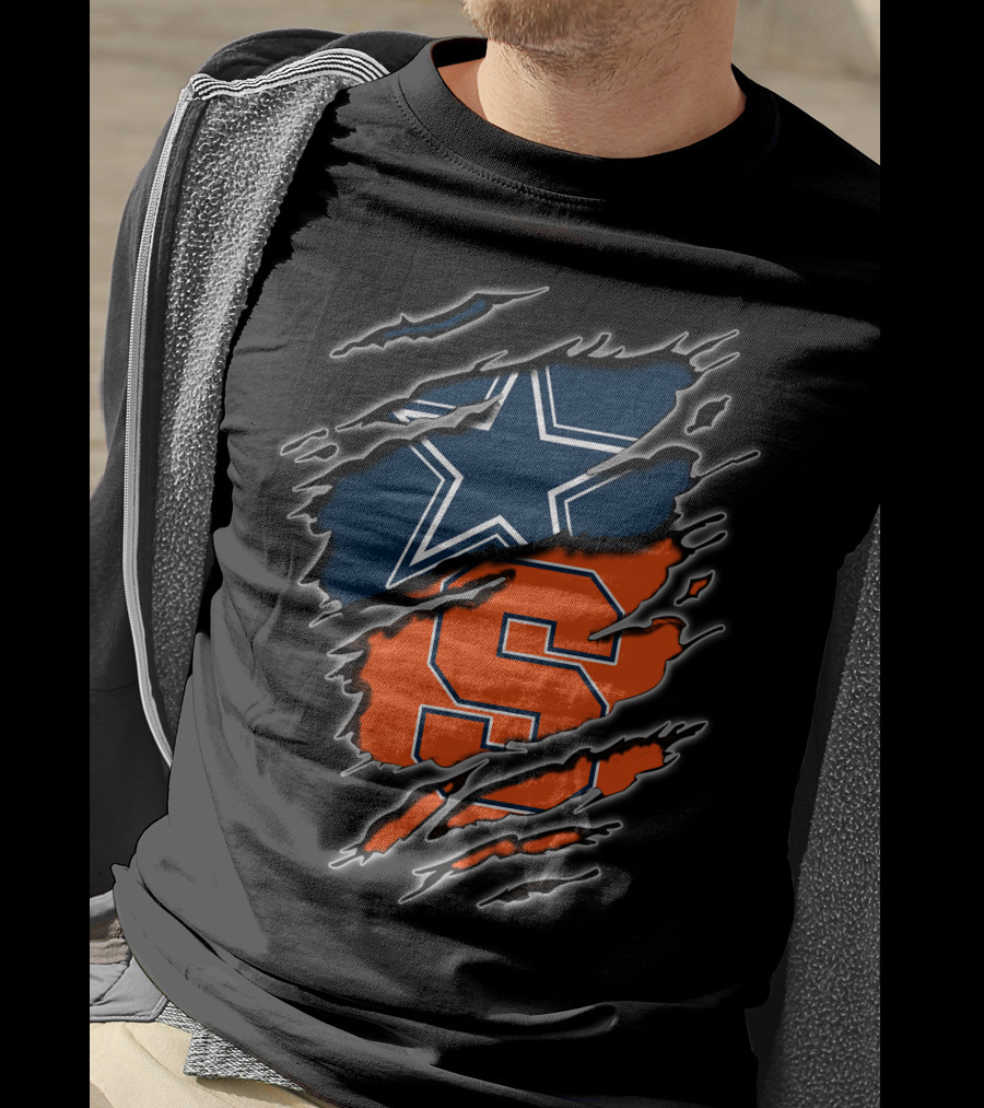 Cowboys Star And Syracuse Orange S Fusion T-Shirt