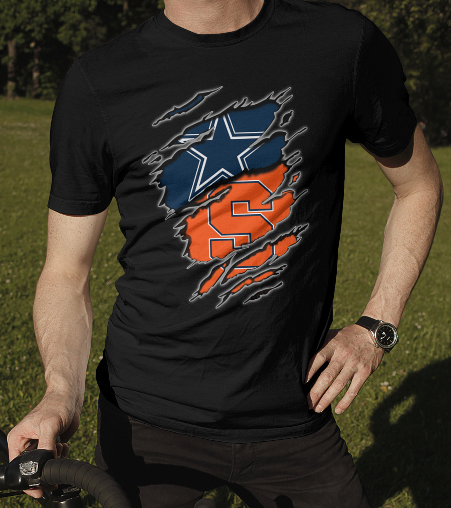 Cowboys Star And Syracuse Orange S Fusion T-Shirt