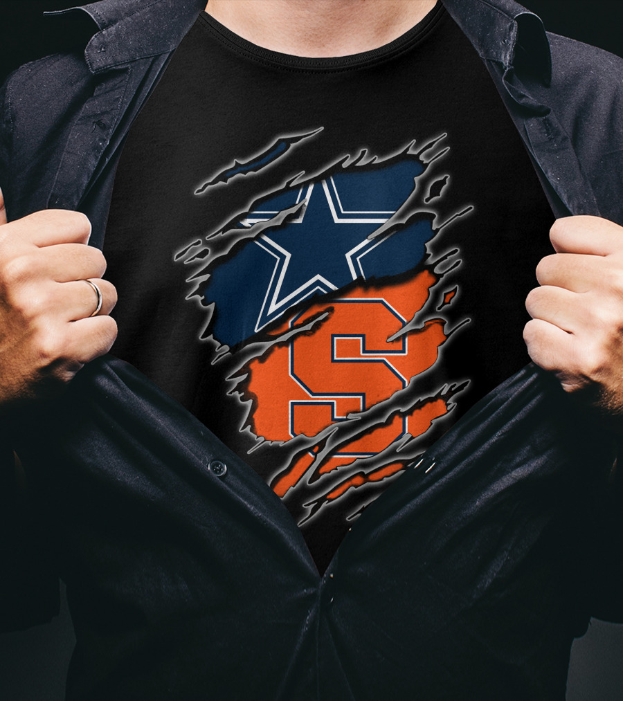 Cowboys Star And Syracuse Orange S Fusion T-Shirt