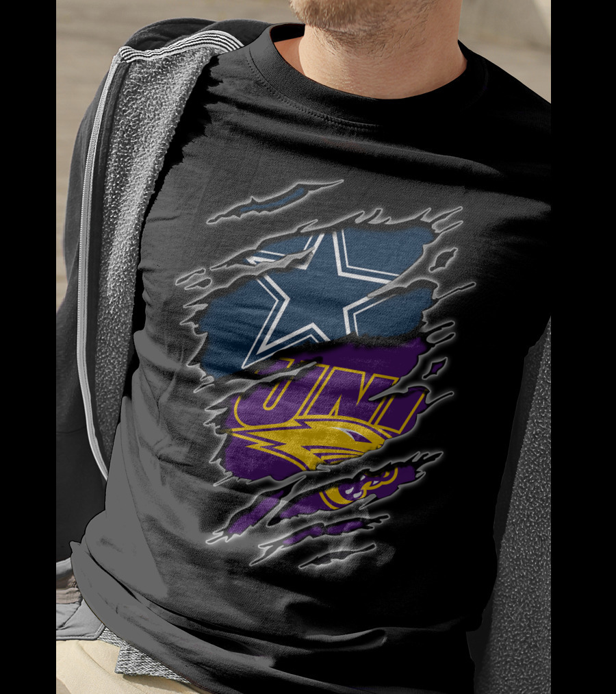 Cowboys Star UNI Panthers Paw Ripped T-Shirt