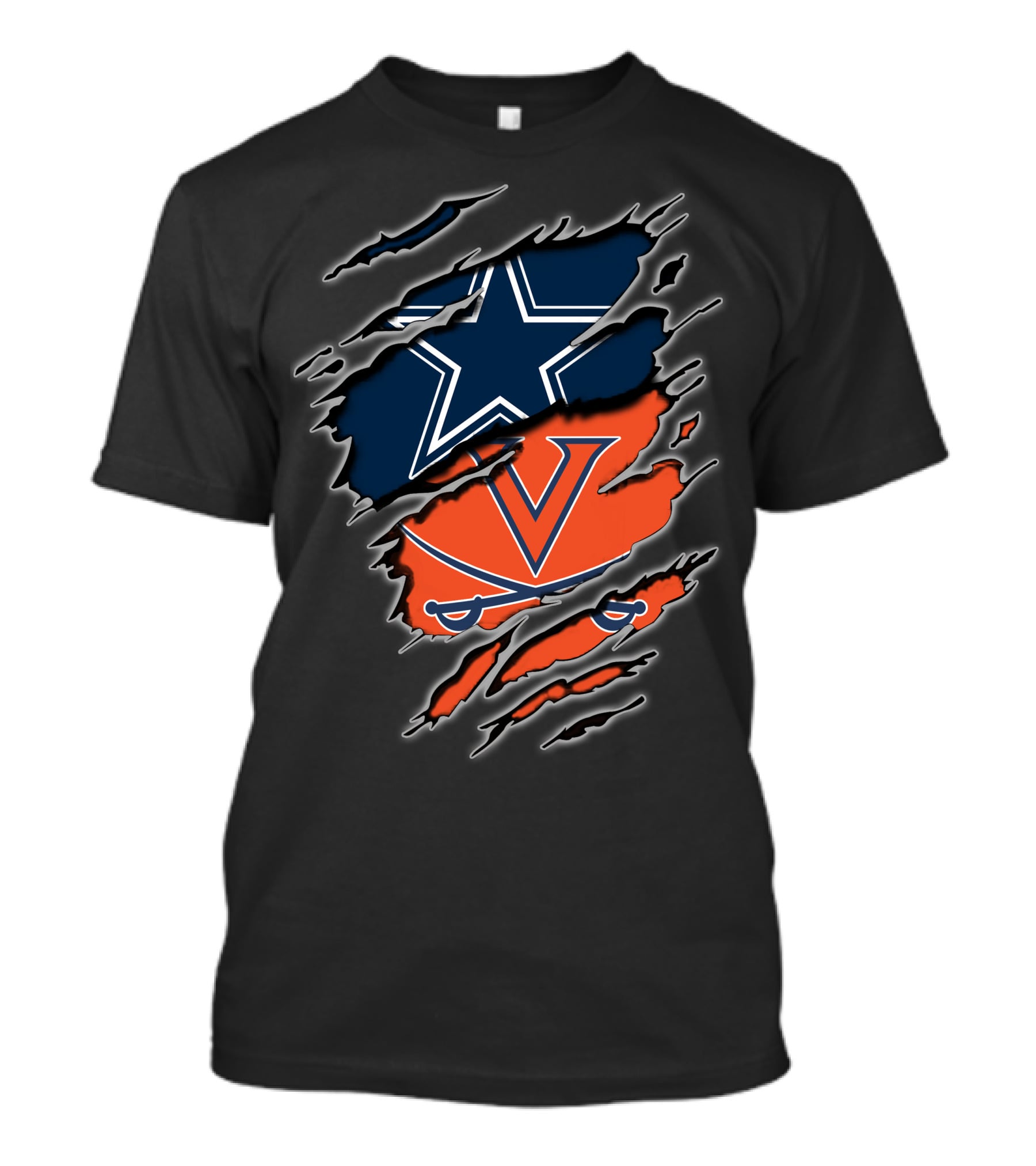 Dallas Cowboys Virginia Cavaliers Football Team Fusion T-Shirt