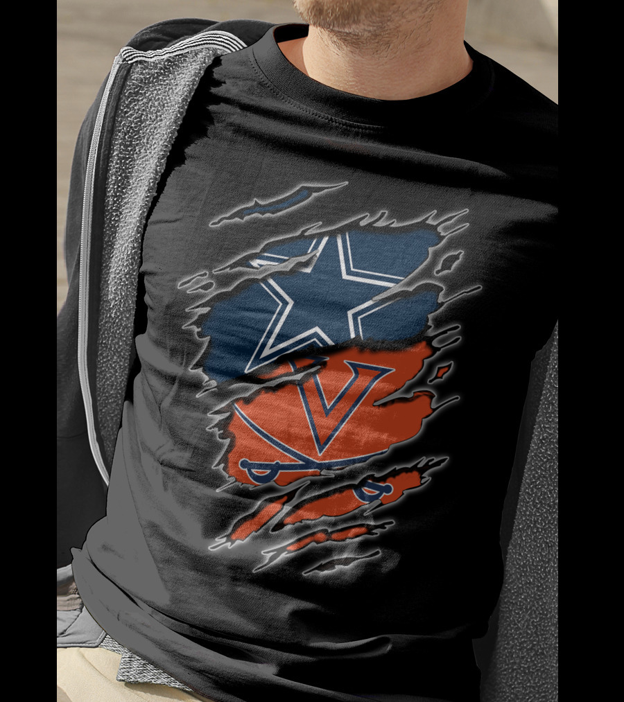 Dallas Cowboys Virginia Cavaliers Football Team Fusion T-Shirt