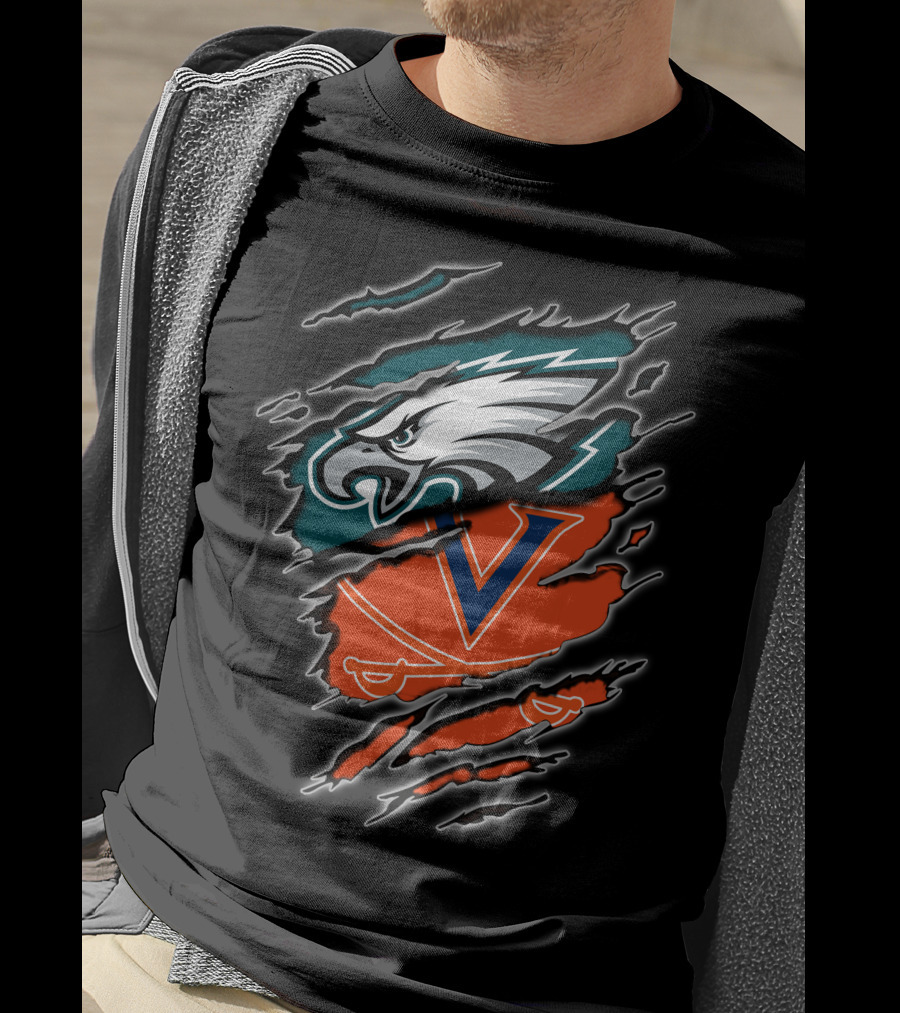 Eagles Virginia Cavaliers Clash Iconic Sports Fusion T-Shirt