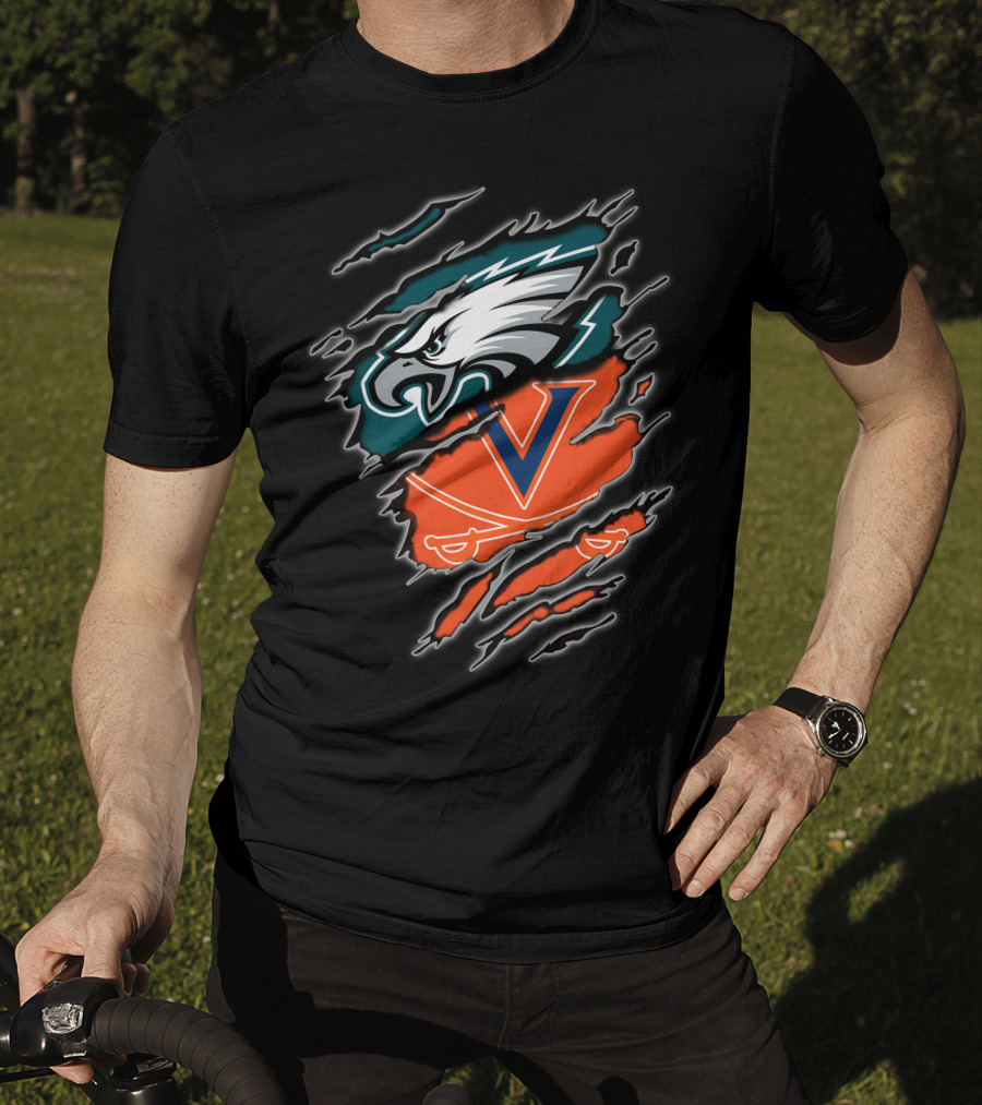Eagles Virginia Cavaliers Clash Iconic Sports Fusion T-Shirt