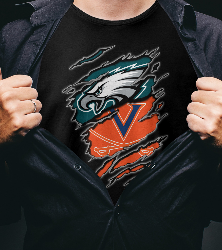 Eagles Virginia Cavaliers Clash Iconic Sports Fusion T-Shirt