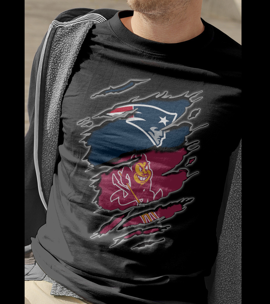 New England Patriots And Arizona State Sun Devils Rip T-Shirt