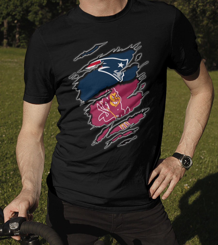 New England Patriots And Arizona State Sun Devils Rip T-Shirt