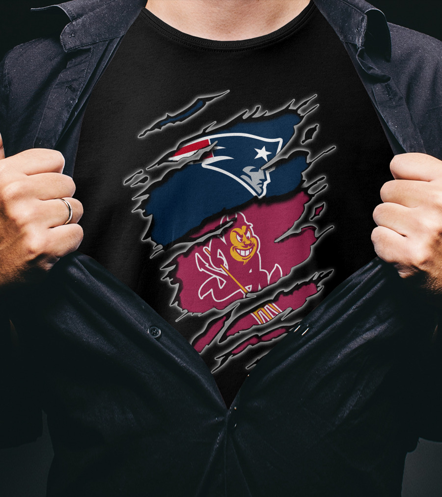 New England Patriots And Arizona State Sun Devils Rip T-Shirt