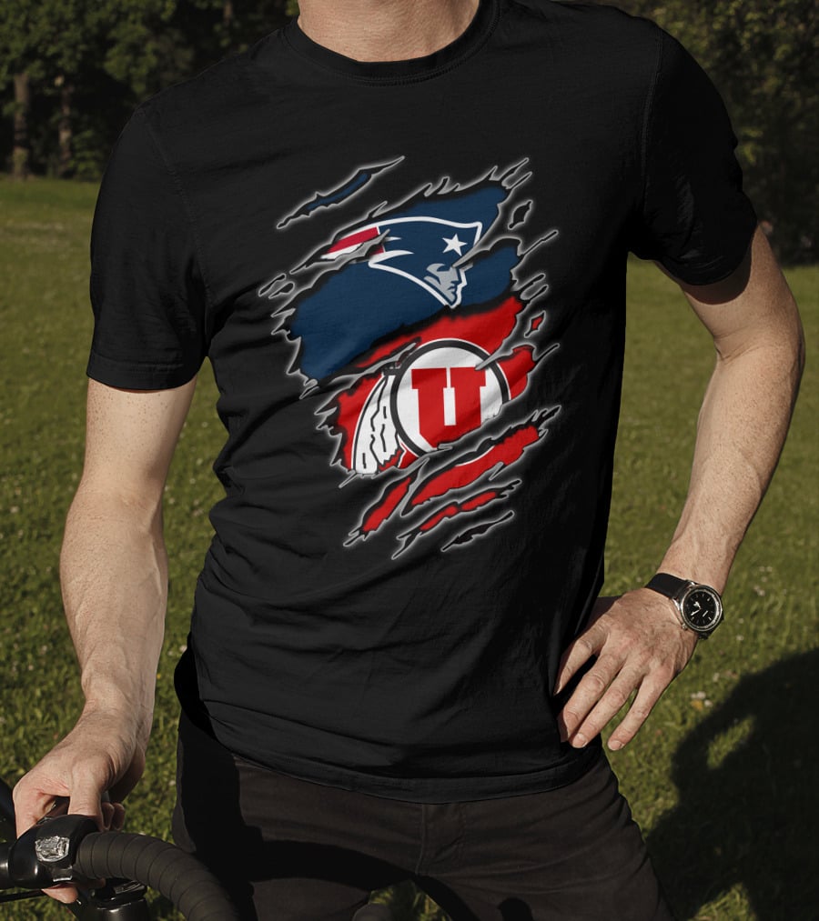 Patriots Utes Scratch Design Logo Fusion T-Shirt