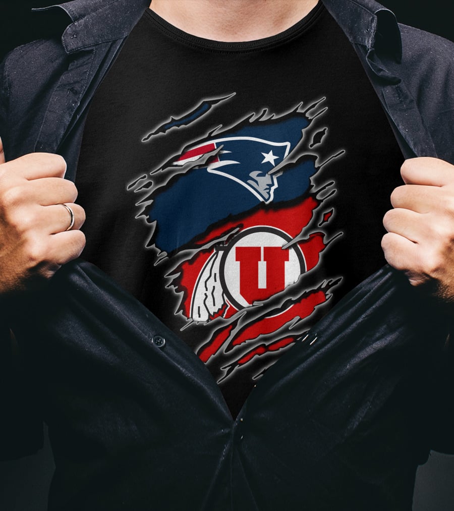 Patriots Utes Scratch Design Logo Fusion T-Shirt