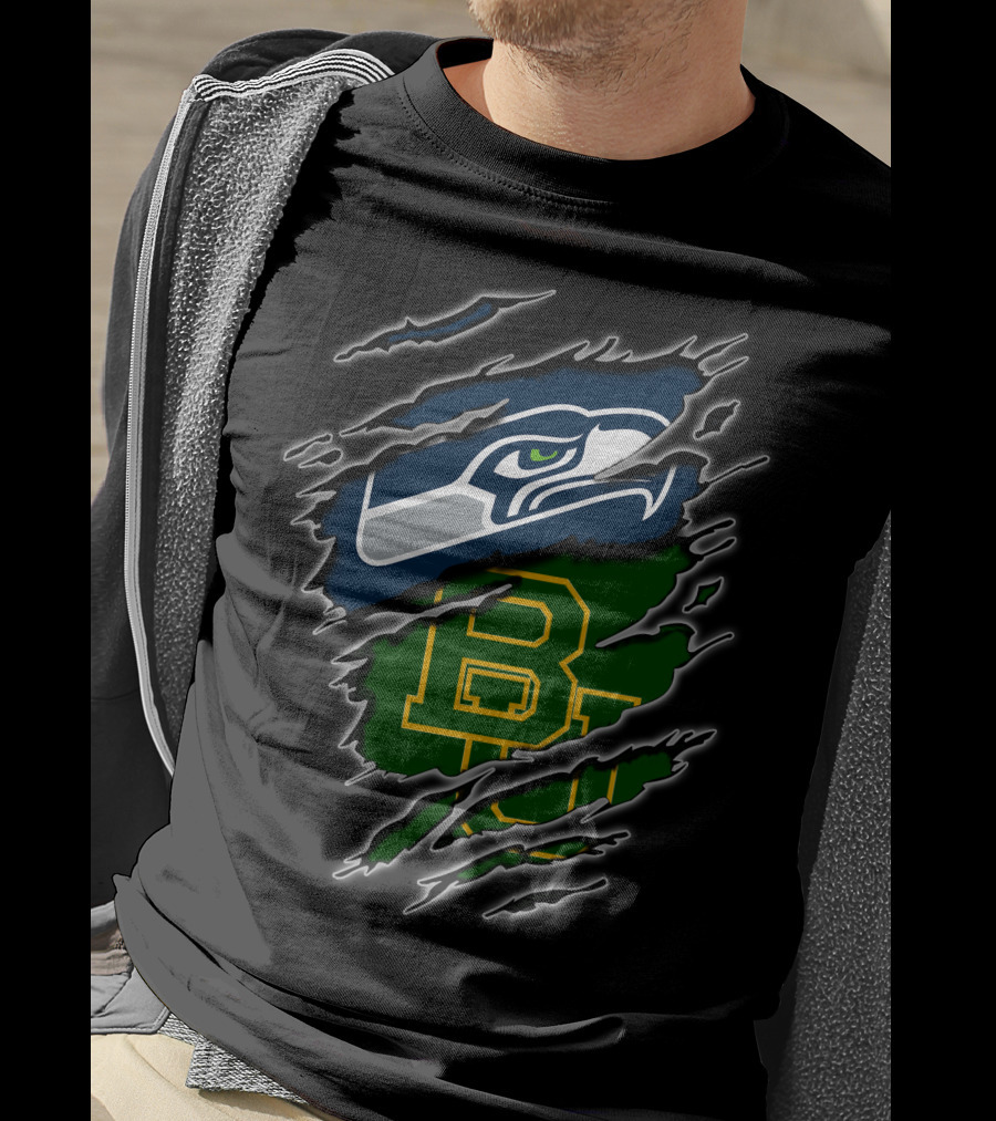 Seahawks Baylor Green And Blue Logo Fusion T-Shirt