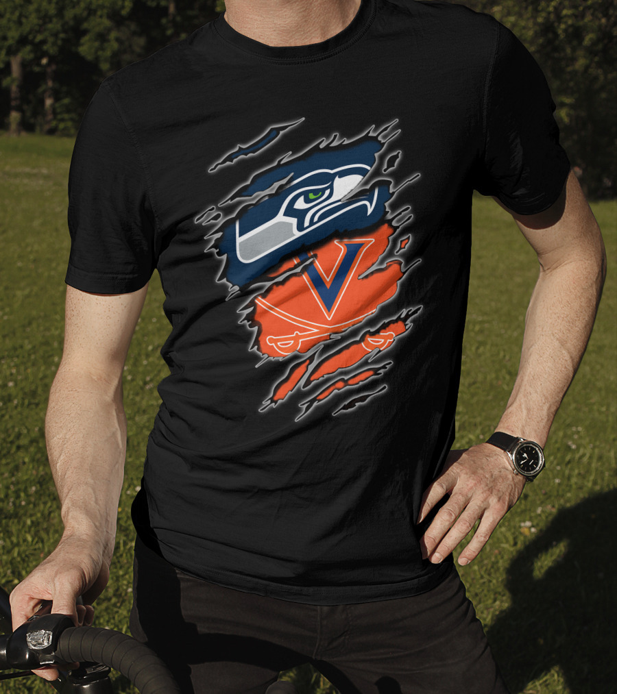 Seahawks Cavaliers Torn Reveal Sports Mashup T-Shirt