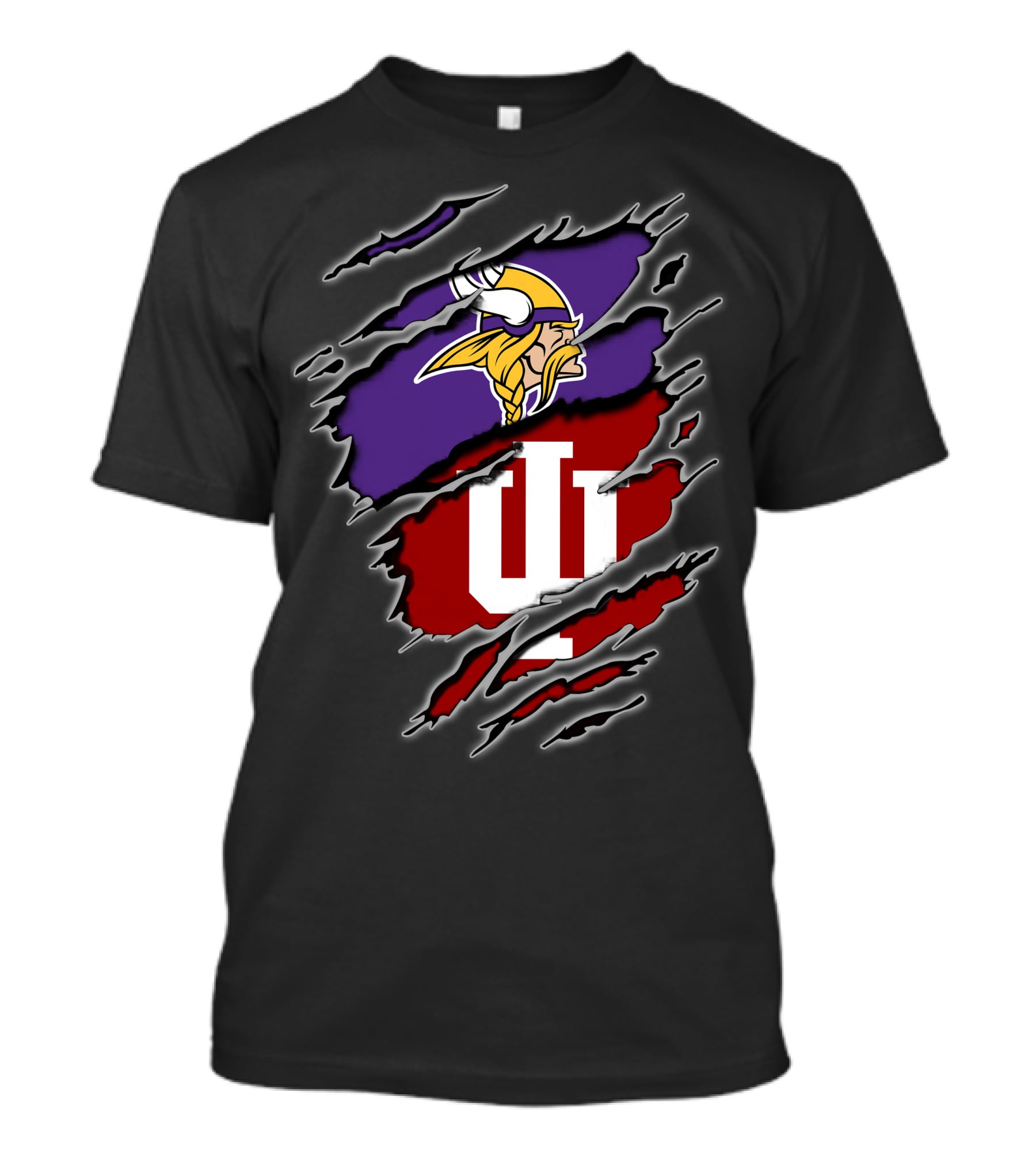 Vikings Hoosiers Minnesota NFL Indiana University Fan Logo Fusion T-Shirt
