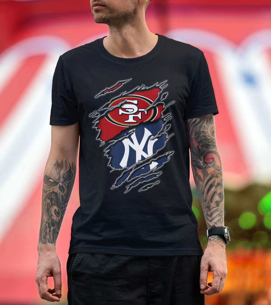 49ers Sf Yankees Ny Bold Collaboration T-Shirt
