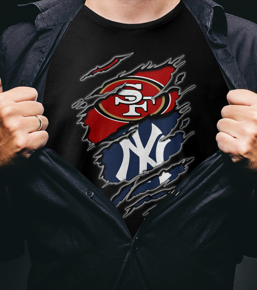 49ers Sf Yankees Ny Bold Collaboration T-Shirt